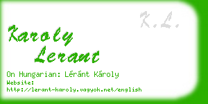 karoly lerant business card