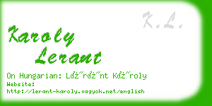 karoly lerant business card